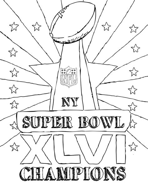 Free Printable Super Bowl Coloring Pages